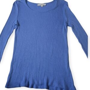 Ann Taylor Loft Periwinkle Blue Ribbed Long Sleeve Top Size M